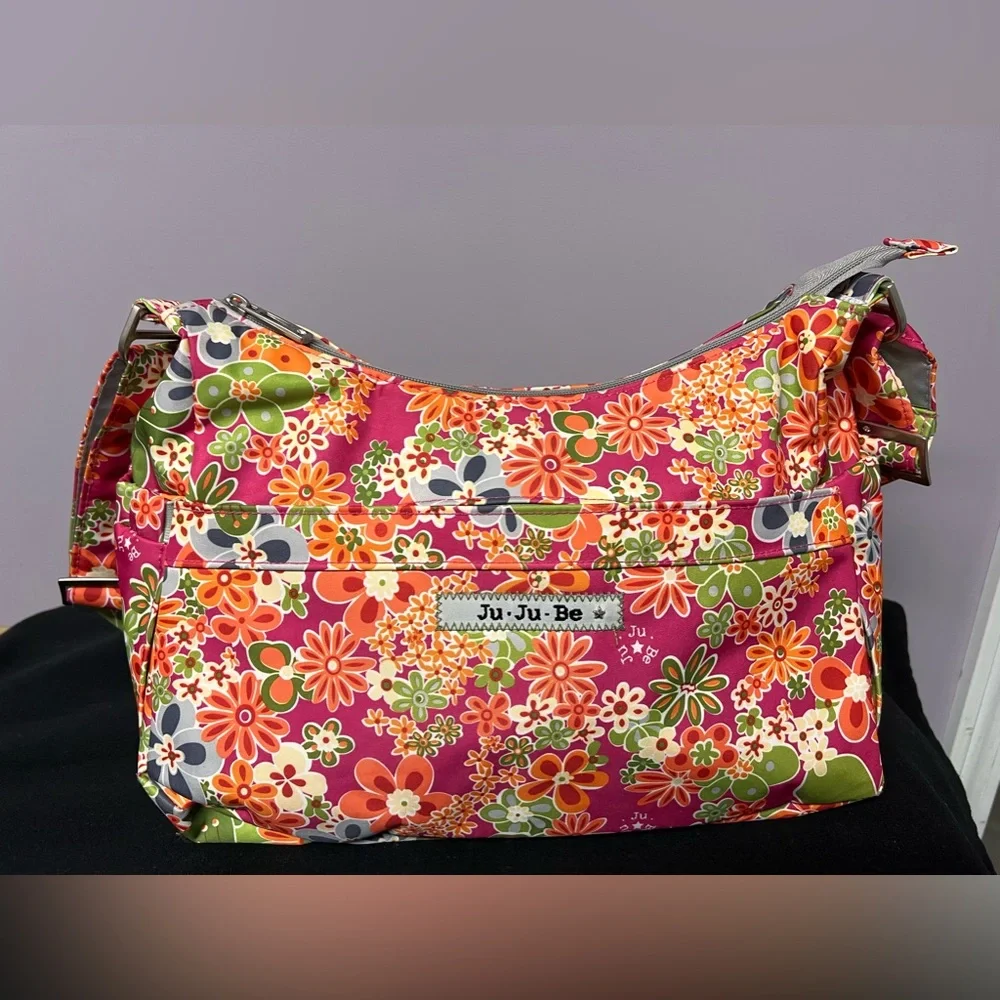 JUJUBE HoBo Be MACHINE WASHABLE Perky Floral DIAPER BAG Changing Pad Maternity